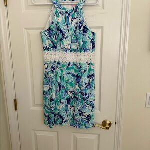 Lilly Pulitzer Blue and Green Patterned Dress